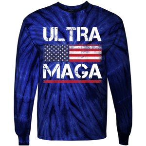 Ultra Maga US Flag American Flag 1 Tie-Dye Long Sleeve Shirt