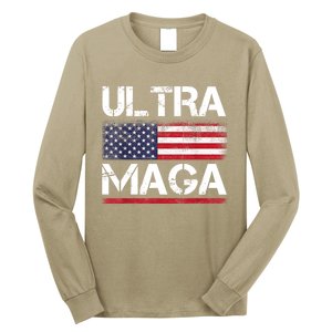 Ultra Maga US Flag American Flag 1 Long Sleeve Shirt