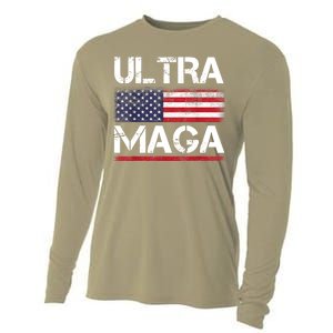 Ultra Maga US Flag American Flag 1 Cooling Performance Long Sleeve Crew