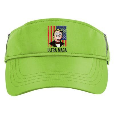 Ultra MAGA USA Flag Parody Trump 2024 Anti Biden Adult Drive Performance Visor