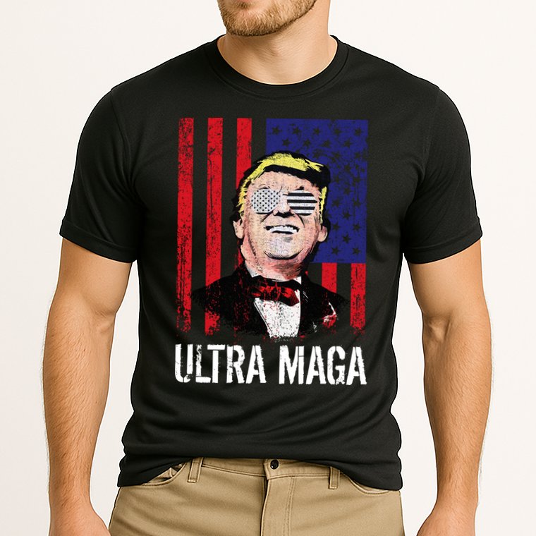 Ultra MAGA USA Flag Parody Trump 2024 Anti Biden Cooling Performance Crew T-Shirt