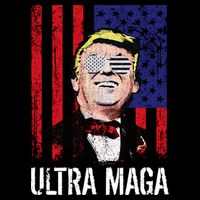 Ultra MAGA USA Flag Parody Trump 2024 Anti Biden 16 in Basic Backpack