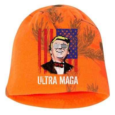 Ultra MAGA USA Flag Parody Trump 2024 Anti Biden Kati - Camo Knit Beanie