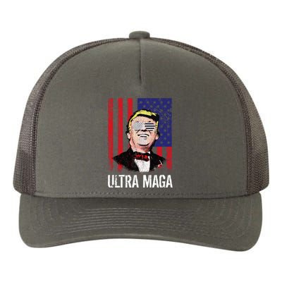 Ultra MAGA USA Flag Parody Trump 2024 Anti Biden Yupoong Adult 5-Panel Trucker Hat