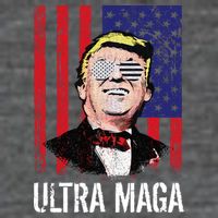 Ultra MAGA USA Flag Parody Trump 2024 Anti Biden Poster