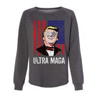 Ultra MAGA USA Flag Parody Trump 2024 Anti Biden Womens California Wash Sweatshirt