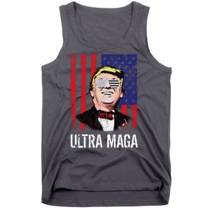 Ultra MAGA USA Flag Parody Trump 2024 Anti Biden Tank Top