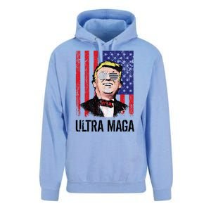 Ultra MAGA USA Flag Parody Trump 2024 Anti Biden Unisex Surf Hoodie