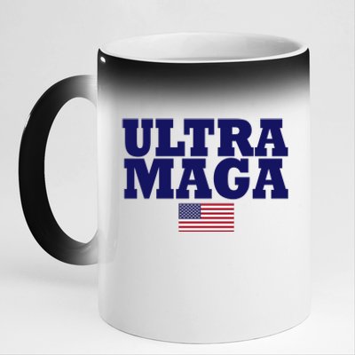 Ultra Maga United Staes Flag 11oz Black Color Changing Mug