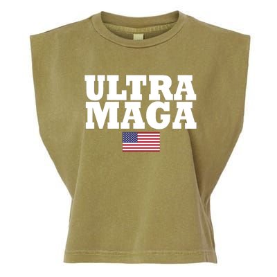 Ultra Maga United Staes Flag Garment-Dyed Women's Muscle Tee