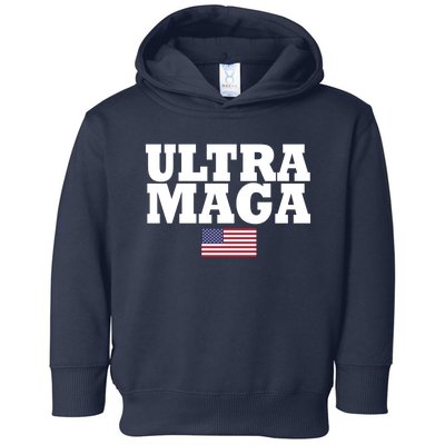 Ultra Maga United Staes Flag Toddler Hoodie