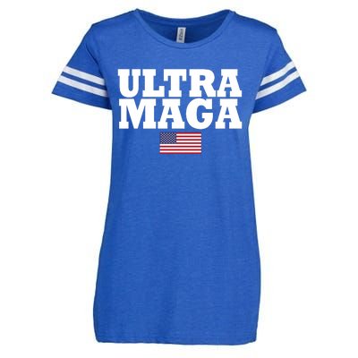 Ultra Maga United Staes Flag Enza Ladies Jersey Football T-Shirt