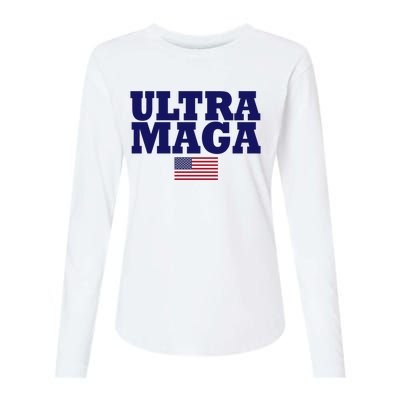 Ultra Maga United Staes Flag Womens Cotton Relaxed Long Sleeve T-Shirt