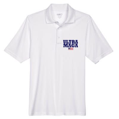 Ultra Maga United Staes Flag Men's Origin Performance Pique Polo