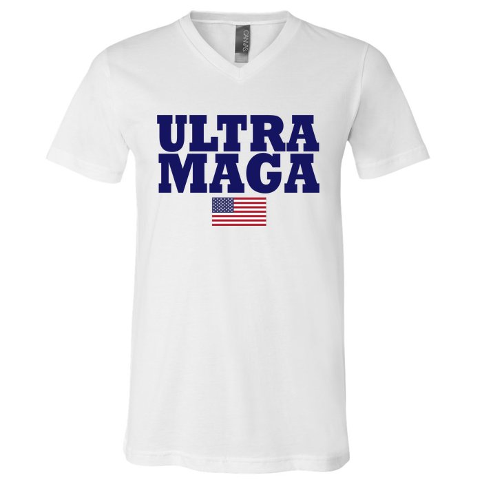 Ultra Maga United Staes Flag V-Neck T-Shirt