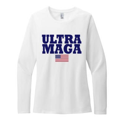 Ultra Maga United Staes Flag Womens CVC Long Sleeve Shirt