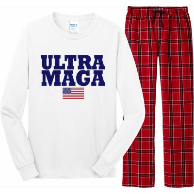 Ultra Maga United Staes Flag Long Sleeve Pajama Set