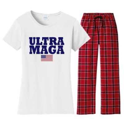 Ultra Maga United Staes Flag Women's Flannel Pajama Set