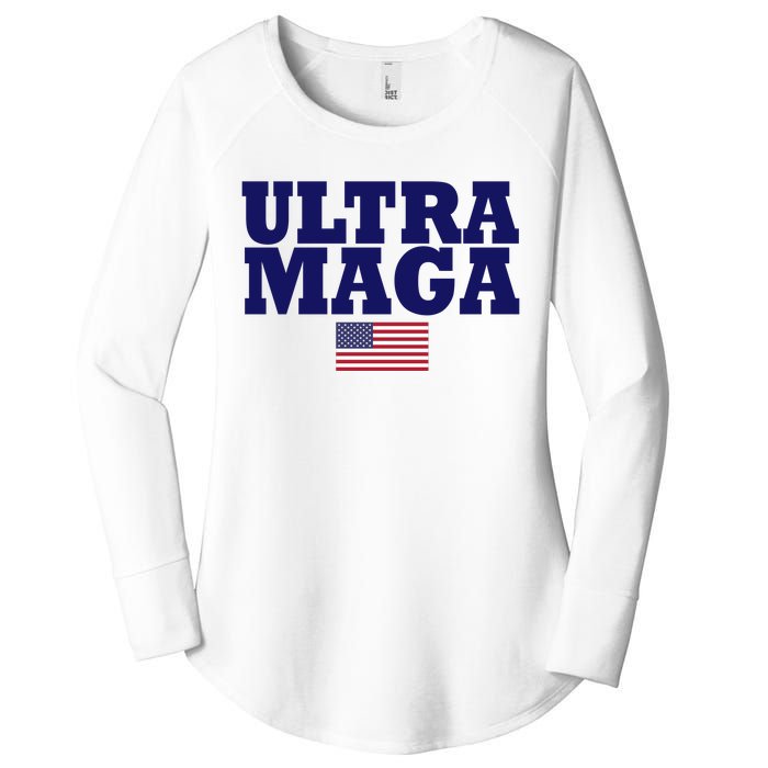 Ultra Maga United Staes Flag Women's Perfect Tri Tunic Long Sleeve Shirt