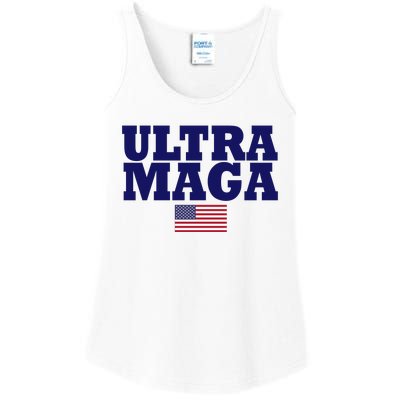 Ultra Maga United Staes Flag Ladies Essential Tank