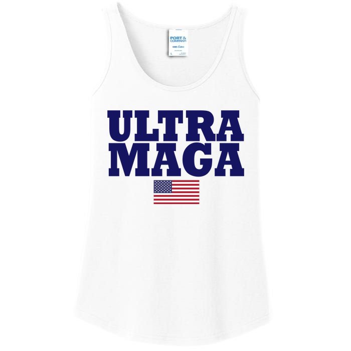 Ultra Maga United Staes Flag Ladies Essential Tank