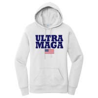 Ultra Maga United Staes Flag Women's Pullover Hoodie