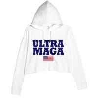 Ultra Maga United Staes Flag Crop Fleece Hoodie