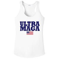 Ultra Maga United Staes Flag Ladies PosiCharge Competitor Racerback Tank