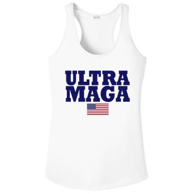 Ultra Maga United Staes Flag Ladies PosiCharge Competitor Racerback Tank