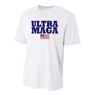 Ultra Maga United Staes Flag Youth Performance Sprint T-Shirt