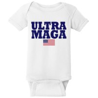 Ultra Maga United Staes Flag Baby Bodysuit