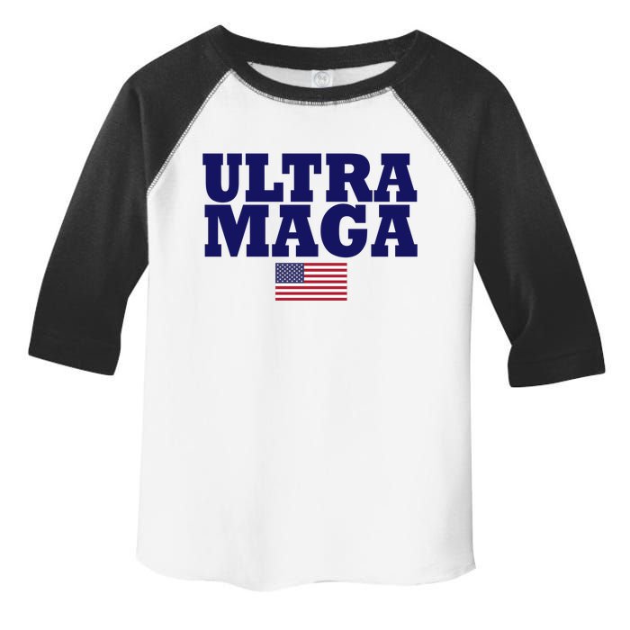 Ultra Maga United Staes Flag Toddler Fine Jersey T-Shirt