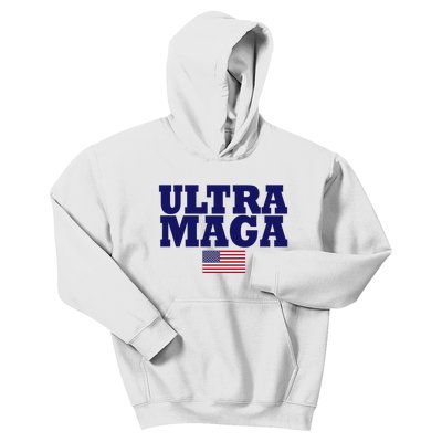 Ultra Maga United Staes Flag Kids Hoodie