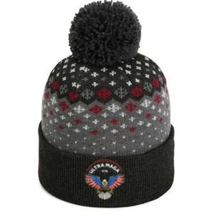 Ultra Maga US Flag Top American Gifzs Ultra Mega The Baniff Cuffed Pom Beanie