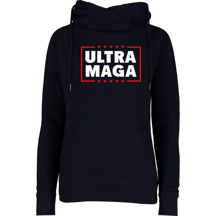 Ultra MAGA | Make America Great Again Womens Funnel Neck Pullover Hood