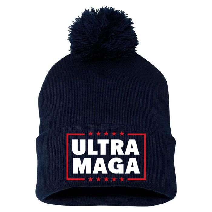 Ultra MAGA | Make America Great Again Pom Pom 12in Knit Beanie