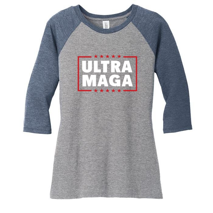 Ultra MAGA | Make America Great Again Women's Tri-Blend 3/4-Sleeve Raglan Shirt