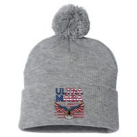 Ultra Maga USA Eagle Pom Pom 12in Knit Beanie