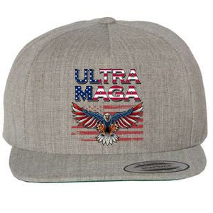 Ultra Maga USA Eagle Wool Snapback Cap