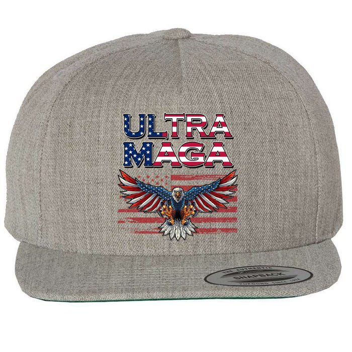 Ultra Maga USA Eagle Wool Snapback Cap