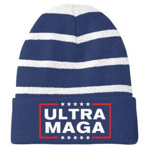 Ultra Maga Striped Beanie with Solid Band