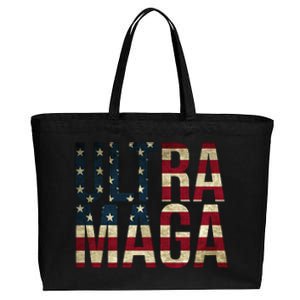 Ultra Maga USA Flag Cotton Canvas Jumbo Tote