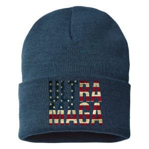 Ultra Maga USA Flag Sustainable Knit Beanie