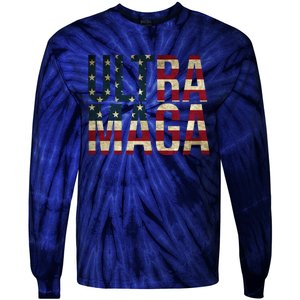 Ultra Maga USA Flag Tie-Dye Long Sleeve Shirt