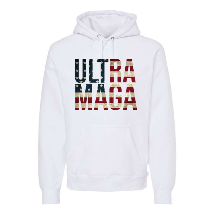 Ultra Maga USA Flag Premium Hoodie