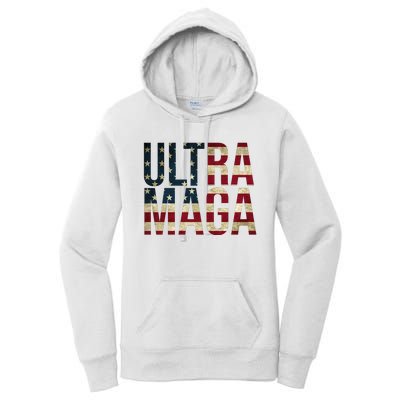 Ultra Maga USA Flag Women's Pullover Hoodie