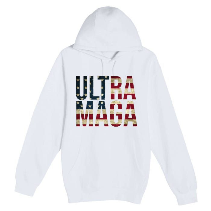 Ultra Maga USA Flag Premium Pullover Hoodie