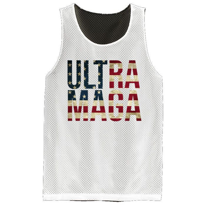 Ultra Maga USA Flag Mesh Reversible Basketball Jersey Tank