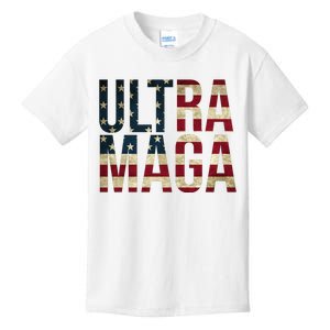 Ultra Maga USA Flag Kids T-Shirt