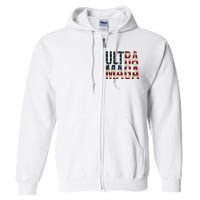 Ultra Maga USA Flag Full Zip Hoodie